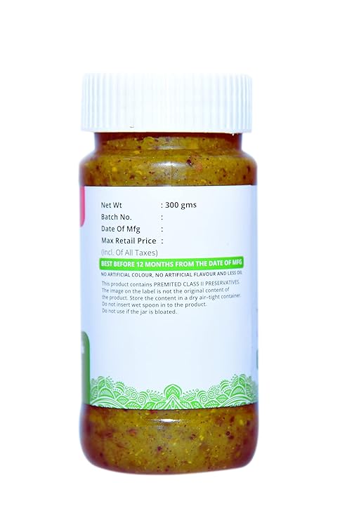 Green Pepper and Lemon Pickle 500 gm (Malnad's)